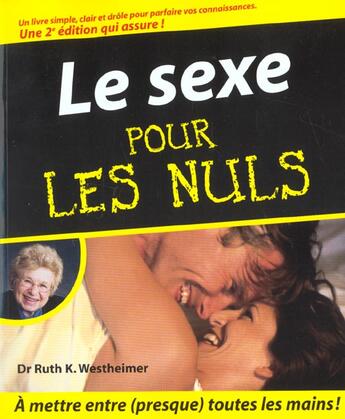 Couverture du livre « Le sexe pour les nuls » de Ruth Westheimer aux éditions First
