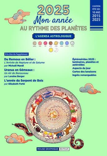 Couverture du livre « L'AGENDA ASTROLOGIQUE 2025 : Mon année au rythme des Planètes » de Elisabeth Ferté aux éditions Rouge Graphique