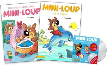 Couverture du livre « Mini-Loup et sa petite soeur ; Mini-Loup et le requin » de Philippe Matter aux éditions Hachette Enfants