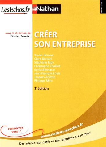 Couverture du livre « Créer son entreprise » de Xavier Bouvier aux éditions Nathan