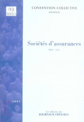 Couverture du livre « Sociétés d'assurances » de  aux éditions Direction Des Journaux Officiels