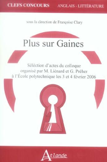 Couverture du livre « Plus sur gaines, sélection d'actes du colloque » de Bockting/Clary aux éditions Atlande Editions