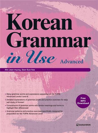 Couverture du livre « Korean grammar in use : advanced » de Seon Ahn aux éditions Darakwon