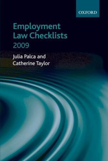 Couverture du livre « Employment Law Checklists 2009 » de Taylor Catherine aux éditions Oup Oxford