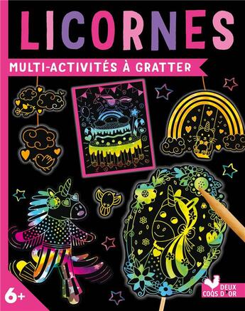 Couverture du livre « Multi-activites a gratter - licornes » de Herasimova Olena aux éditions Deux Coqs D'or