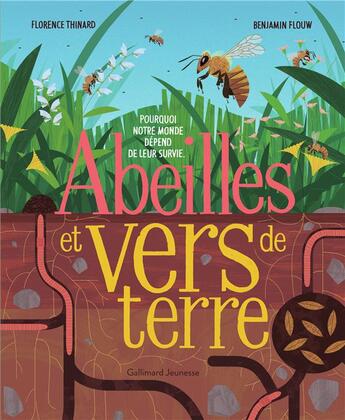 Couverture du livre « Abeille et ver de terre » de Florence Thinard aux éditions Gallimard-jeunesse