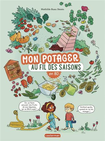 Couverture du livre « Mon potager au fil des saisons en BD » de Mathilde Stento aux éditions Casterman