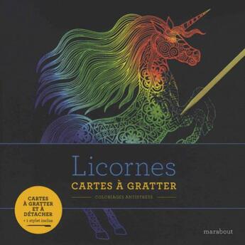 Couverture du livre « Livre à gratter ; licorne » de  aux éditions Marabout