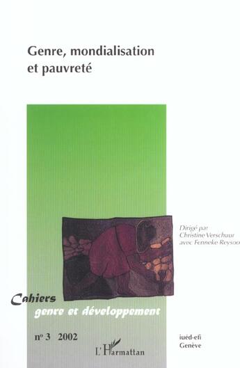Couverture du livre « Genre, mondialisation et pauvreté » de Cahiers Genre Et Developpement aux éditions L'harmattan