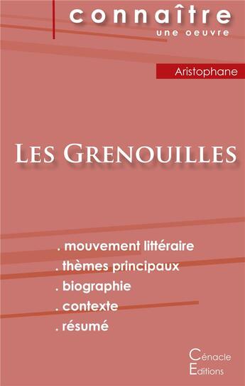 Couverture du livre « Les grenouilles, d'Aristophane » de  aux éditions Editions Du Cenacle