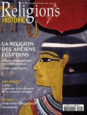 Couverture du livre « Religions et histoire N.29 ; la religion des anciens Egyptiens » de Religions Et Hstoire aux éditions Religions Et Histoire