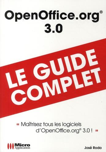 Couverture du livre « OpenOffice.org 3.0 » de Jose Roda aux éditions Micro Application