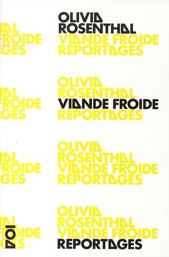 Couverture du livre « Viande froide » de Olivia Rosenthal aux éditions Nouvelles Lignes