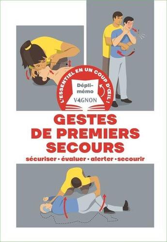 Couverture du livre « Dépli-mémo : premiers secours, sécuriser, évaluer, gestes essentiels » de Lorenzo Timon aux éditions Vagnon