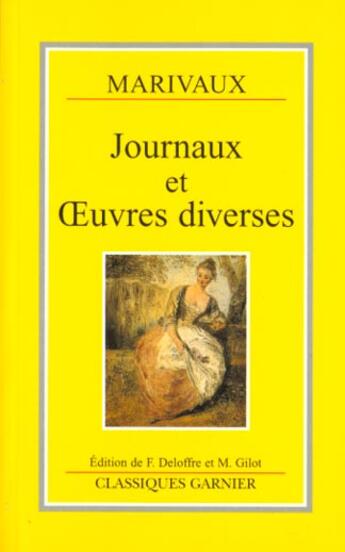 Couverture du livre « Journaux oeuvres diverses » de  aux éditions Garnier