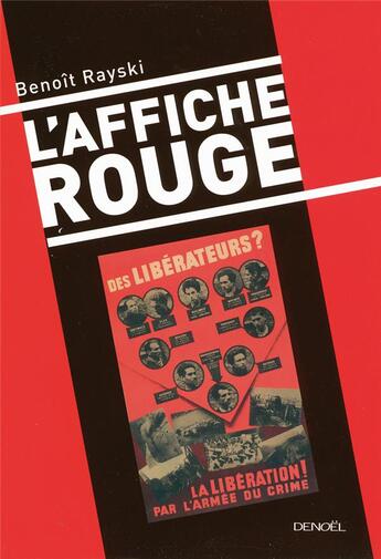 Couverture du livre « L'affiche rouge » de Benoit Rayski aux éditions Denoel