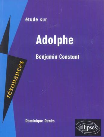 Couverture du livre « Constant, adolphe » de Denes aux éditions Ellipses Marketing