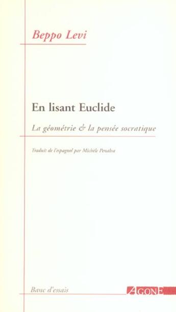 Couverture du livre « En lisant euclide » de Beppo Levi aux éditions Agone