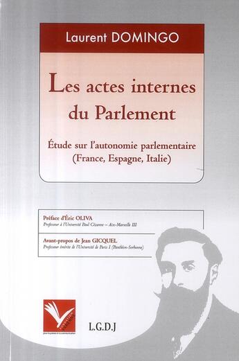 Couverture du livre « Actes internes du parlement ; étude sur l'autonomie parlementaire (France, Espagne, Italie) » de Laurent Domingo aux éditions Institut Universitaire Varenne