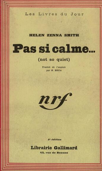 Couverture du livre « Pas si calme » de Smith Helen Zenna aux éditions Gallimard