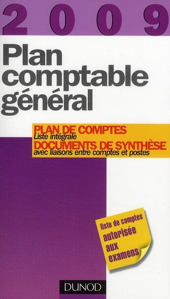 Couverture du livre « Bts ; Plan Comptable Général 2009 (13e Edition) » de Christian Raulet aux éditions Dunod