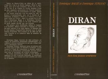 Couverture du livre « Diran ; récit d'une jeunesse arménienne » de Dominique Bagge et Dominique Suriano aux éditions L'harmattan