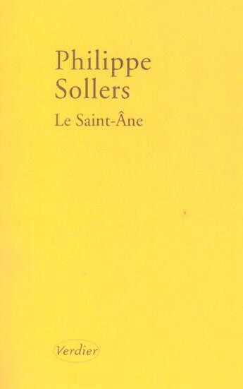 Couverture du livre « Le saint-âne » de Philippe Sollers aux éditions Verdier