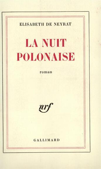 Couverture du livre « La nuit polonaise » de Neyrat Elisabeth De aux éditions Gallimard