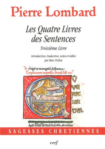 Couverture du livre « Les quatre livres des sentences Tome 3 » de Pierre Lombard aux éditions Cerf