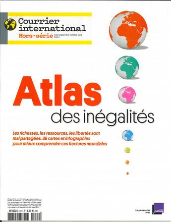 Couverture du livre « Courrier international hs n 72 atlas de inegalites - aout 2019 » de  aux éditions Courrier International