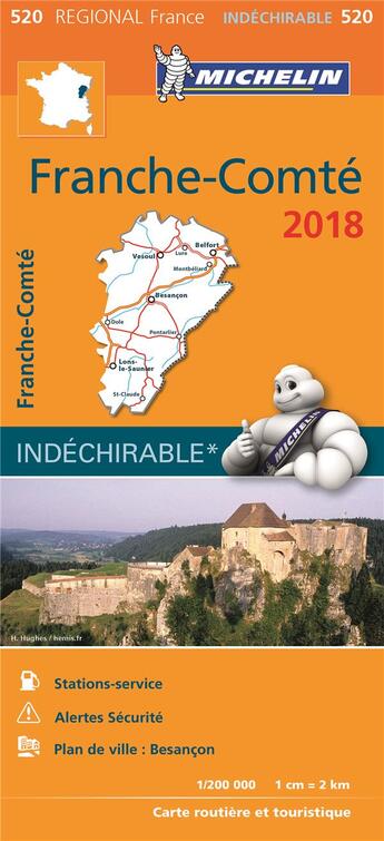 Couverture du livre « Carte regionale 520 franche comte 2018 » de Collectif Michelin aux éditions Michelin