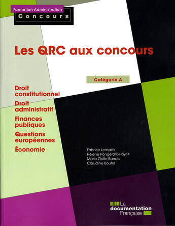 Couverture du livre « Les épreuves de QRC aux concours des IRA » de  aux éditions Documentation Francaise