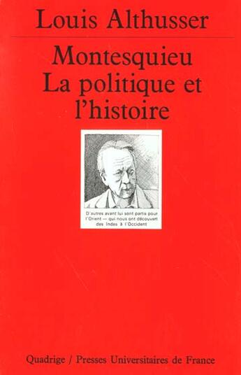 Couverture du livre « Montesquieu la politique et l'hist. » de Louis Althusser aux éditions Puf