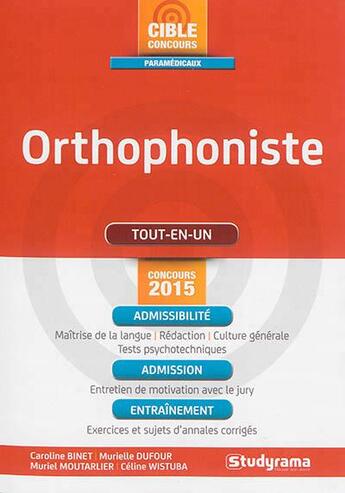 Couverture du livre « Orthophoniste (4e édition) » de  aux éditions Studyrama