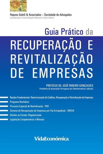 Couverture du livre « Guia prático da Recuperação e Revitalização de Empresas » de Antonio Raposo Subtil aux éditions Epagine