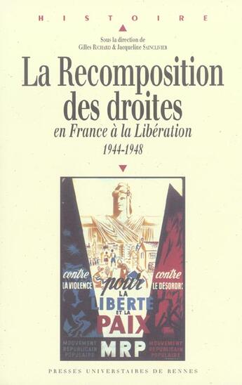 Couverture du livre « RECOMPOSITION DES DROITES » de Pur aux éditions Pu De Rennes