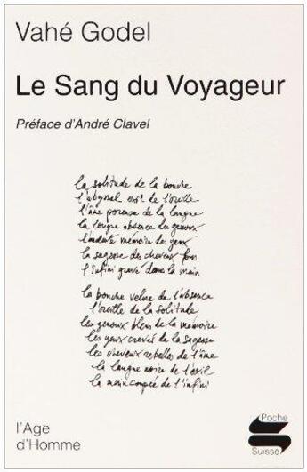 Couverture du livre « Sang du voyageur (le) » de Vahe Godel aux éditions L'age D'homme