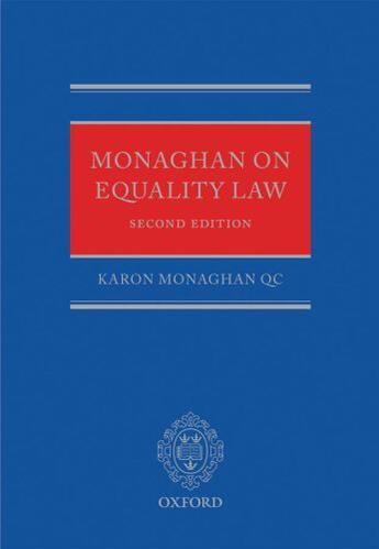 Couverture du livre « Monaghan on Equality Law » de Monaghan Qc Karon aux éditions Oup Oxford