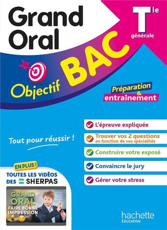 Couverture du livre « Objectif bac : Grand Oral ; Tle ; Préparation & entraînement » de Isabelle De Lisle et Sylvie Beauthier aux éditions Hachette Education