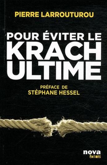 Couverture du livre « Pour éviter le krach ultime » de Pierre Larrouturou aux éditions Nova