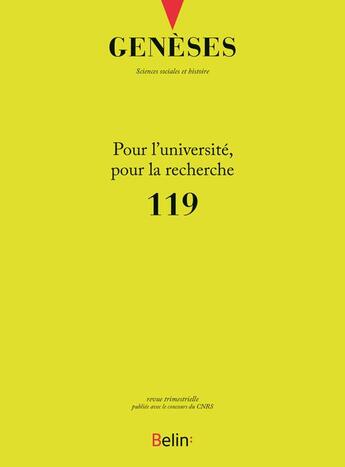 Couverture du livre « REVUE GENESES n.119 ; le régime de Vichy face aux sociétés coloniales (édition 2020) » de Revue Geneses aux éditions Belin