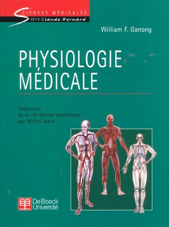 Couverture du livre « Physiologie medicale » de Ganong aux éditions De Boeck