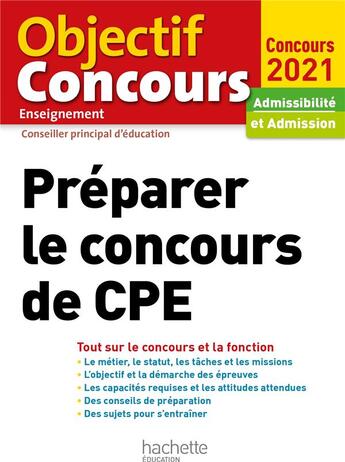 Couverture du livre « Preparer le concours de cpe 2021 » de Woycikowska/Szoc aux éditions Hachette Education