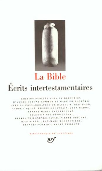 Couverture du livre « La Bible ; écrits intertestamentaires » de Anonyme aux éditions Gallimard