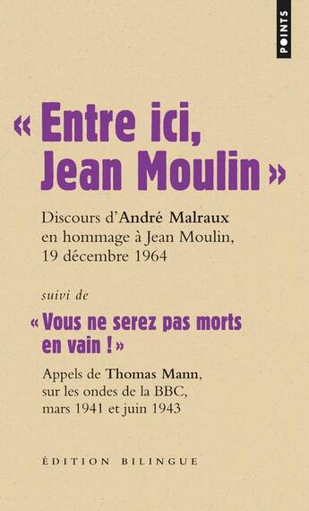 Couverture du livre « Entre ici, Jean Moulin