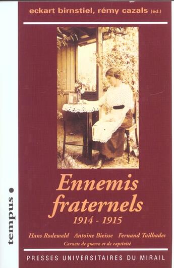 Couverture du livre « Ennemis fraternels » de Birnsteil/Cazal aux éditions Pu Du Midi