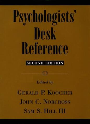 Couverture du livre « Psychologists' Desk Reference » de Gerald P Koocher aux éditions Oxford University Press Usa