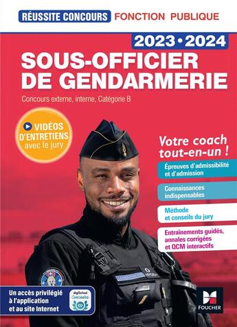 Couverture du livre « Réussite concours : sous-officier de gendarmerie ; préparation complète (édition 2023/2024) » de Valerie Beal et Philippe Alban et Veronique Saunier aux éditions Foucher