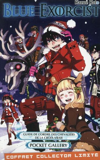 Couverture du livre « Blue exorcist : coffret : guide de l'Ordre des Chevaliers de la Croix-Vraie ; pocket gallery » de Kazue Kato aux éditions Kaze