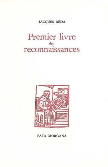 Couverture du livre « Premier livre des reconnaissances » de Jacques Reda aux éditions Fata Morgana